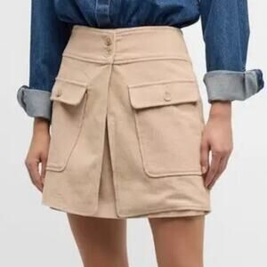 Le Superbe Tan Xtra Mini Corduroy Utility Skirt Sz 12 NWT